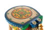 GINER Y COLOMER Taburete de Madera de Mango Pintado a Mano Multicolor 35x48x35 cm